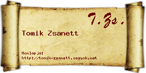 Tomik Zsanett névjegykártya